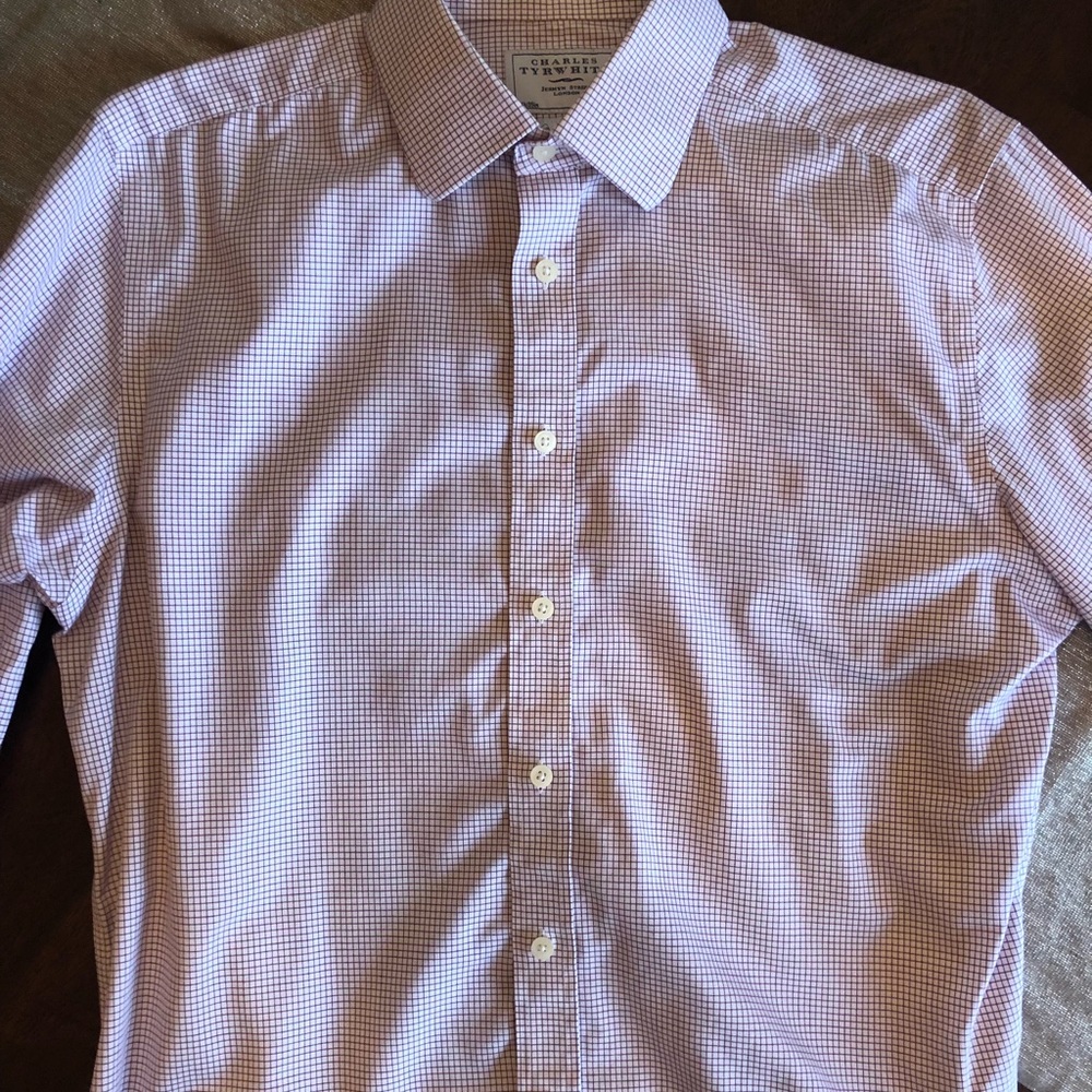 Charles Tyrwhitt slim fit purple check dress shirt